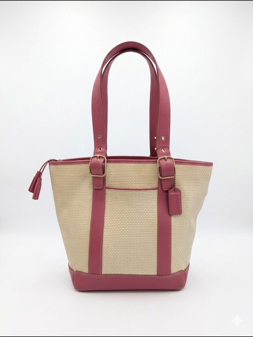 Coach Vintage 2001 Cabana Small Straw Tote - EUC!